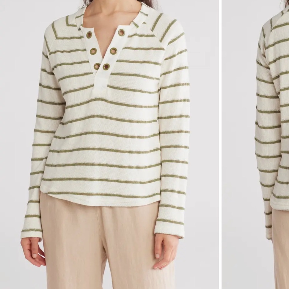 Striped Knit Henley